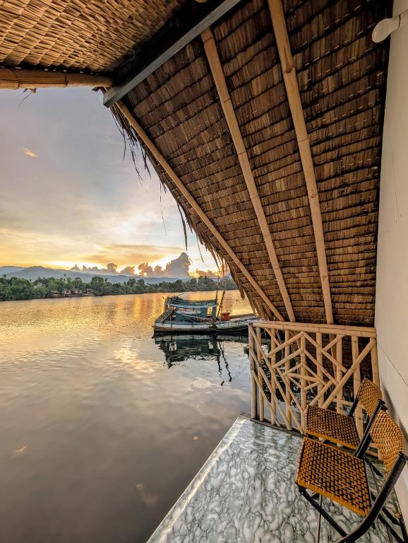 Bungalow balcony overlooking the Kampot River